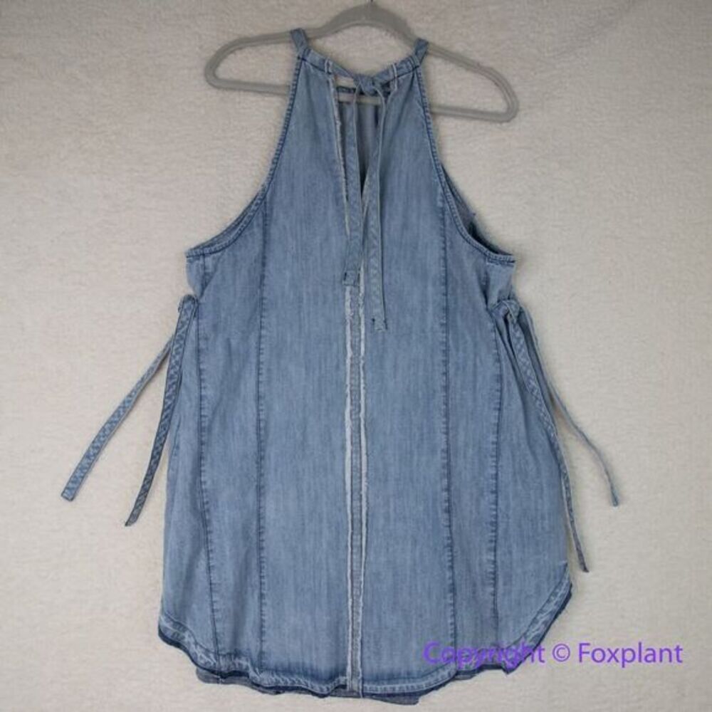 New! FREE PEOPLE Isabella Denim Tunic Dress Faded Vintage, size L - Picture 10 of 16